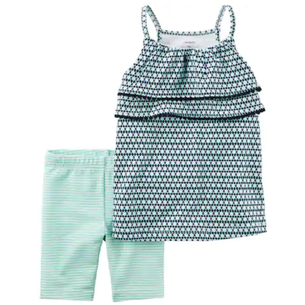 Carter's Geometric Tank Top & Striped Bike Shorts